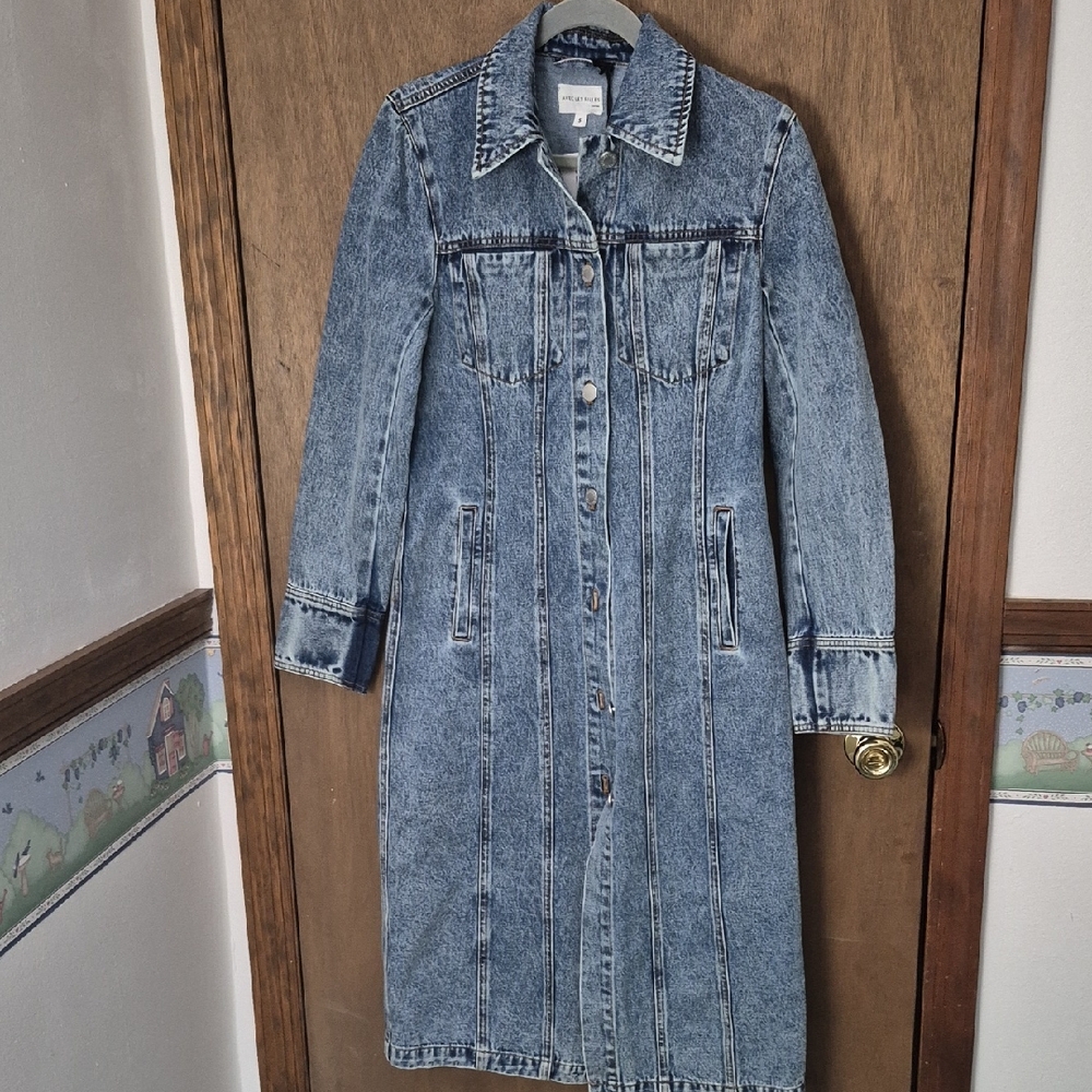 Avec Les Filles Blue Denim Longline Jacket